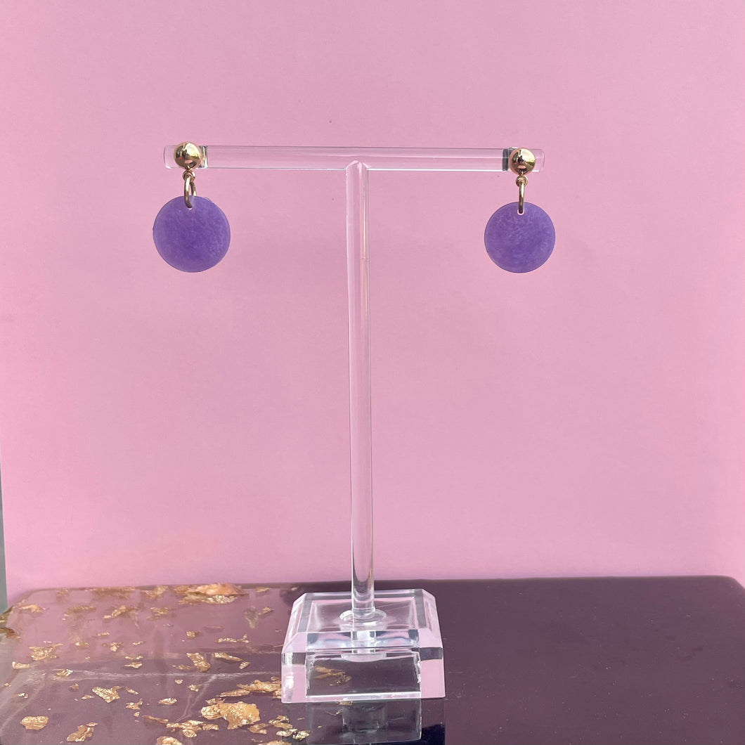 Purple Mini Circle Dangles