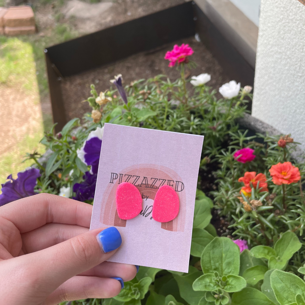 Small Statement Stud - pink, glossy